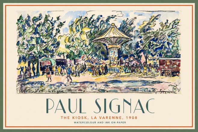 Signac The Kiosk, La Varenne, 1908 No2 - Plakát
