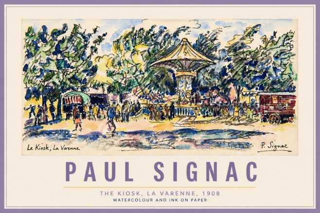 Signac The Kiosk, La Varenne, 1908 No6 - Plakát