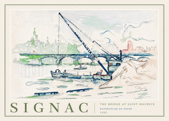 Signac The Bridge at Saint-maurice No6 - Plakát