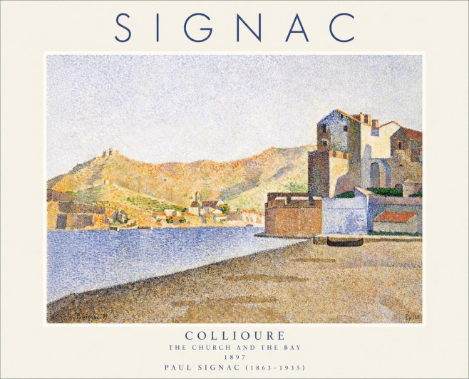 Signac Collioure - the Church and the Bay No1 - Plakát
