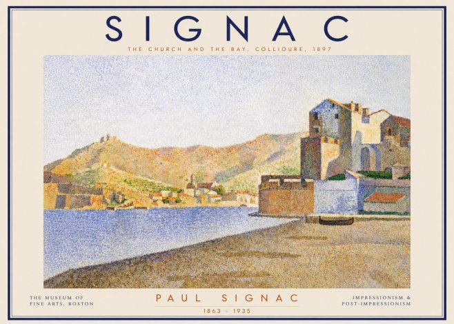 Signac Collioure - the Church and the Bay No4 - Plakát
