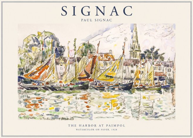 Signac The Harbor at Paimpol No1 - Plakát