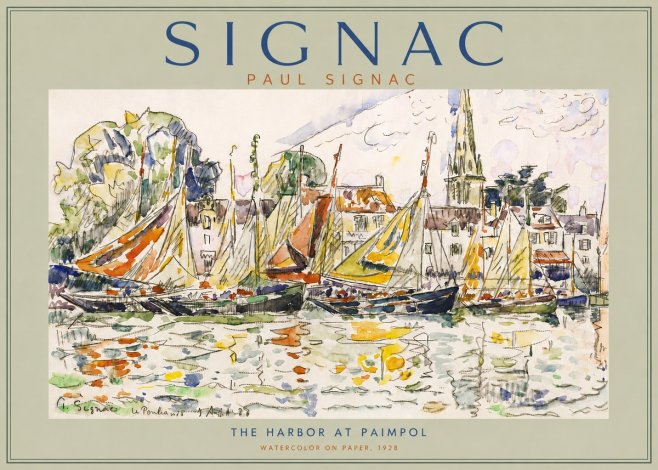 Signac The Harbor at Paimpol No5 - Plakát