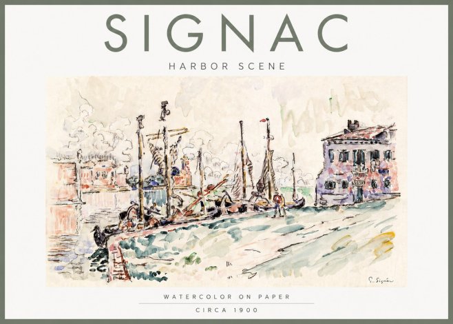 Signac Harbor Scene No4 - Plakát