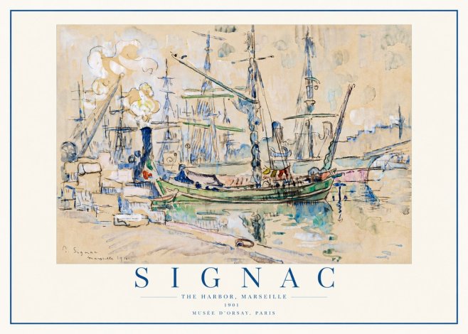 Signac The Harbor, Marseille No4 - Plakát