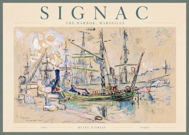 Signac The Harbor, Marseille No6 - Plakát