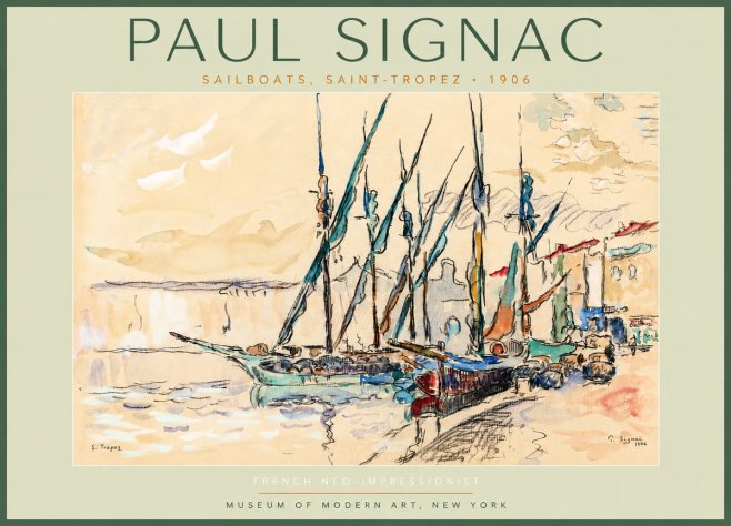 Signac Sailboats, Saint-tropez No4 - Plakát