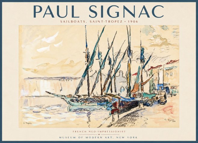 Signac Sailboats, Saint-tropez No5 - Plakát