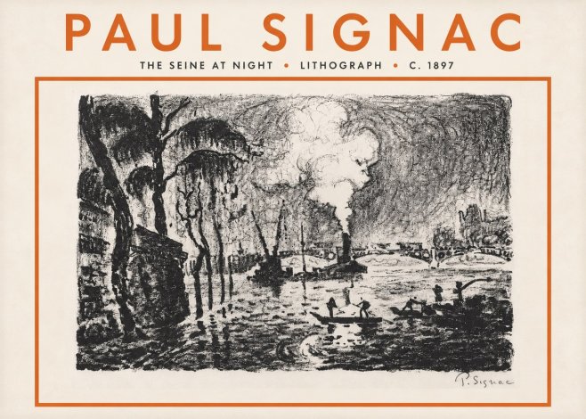 Signac The Seine at Night No5 - Plakát