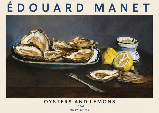 Édouard Manet Oysters and Lemons No5 - Plakát