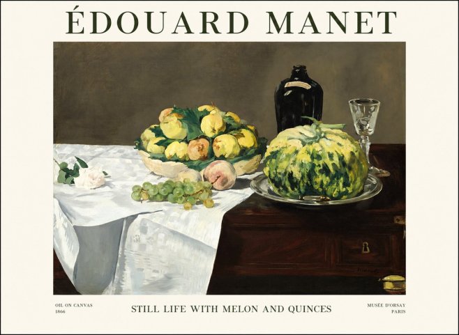 Édouard Manet Still Life with Melon and Quinces No1 - Plakát