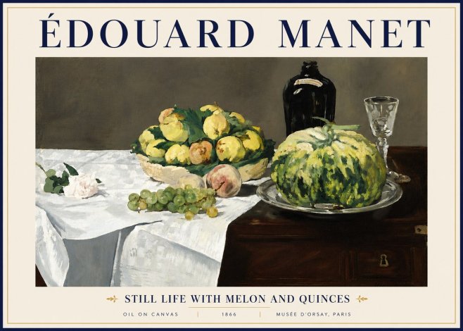 Édouard Manet Still Life with Melon and Quinces No5 - Plakát