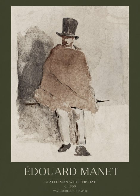 Édouard Manet Seated Man with Top Hat No1 - Plakát