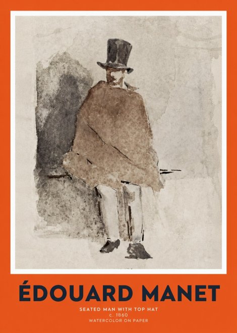 Édouard Manet Seated Man with Top Hat No2 - Plakát