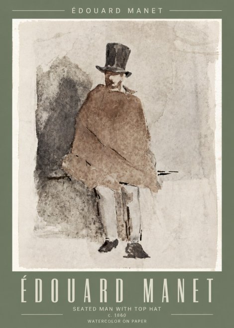 Édouard Manet Seated Man with Top Hat No4 - Plakát