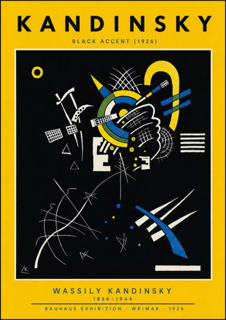 Kandinsky Black Accent (1926) No5 - Plakát