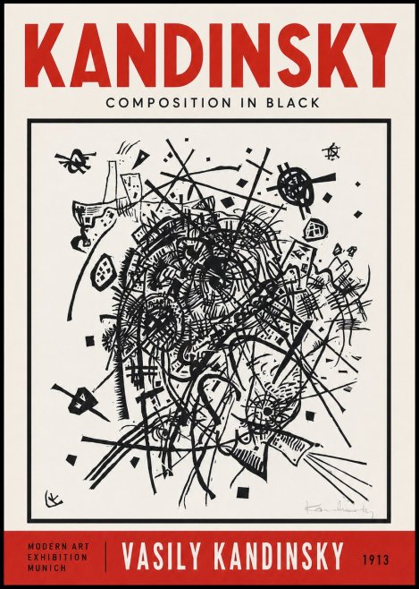 Kandinsky Composition in Black No2 - Plakát