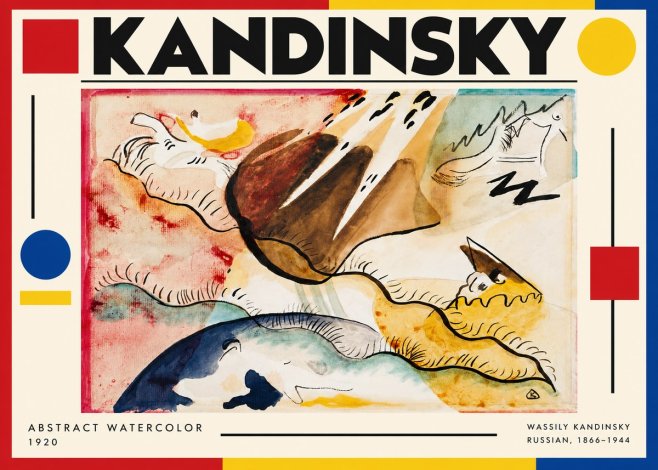 Kandinsky Abstract Watercolor No3 - Plakát