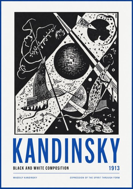 Kandinsky Black and White Composition No2 - Plakát