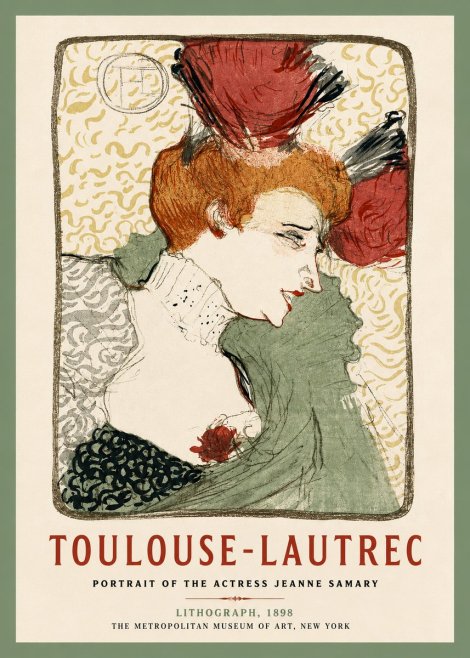 Toulouse-Lautrec Portrait of the Actress Jeanne Samary No2 - Plakát