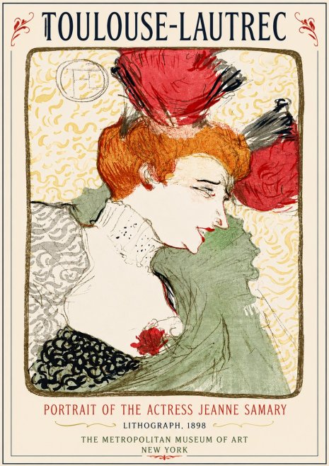 Toulouse-Lautrec Portrait of the Actress Jeanne Samary No3 - Plakát