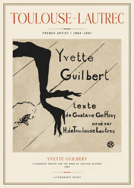 Toulouse-Lautrec Yvette Guilbert No1 - Plakát