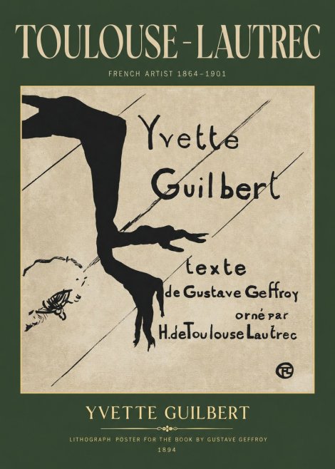 Toulouse-Lautrec Yvette Guilbert No2 - Plakát