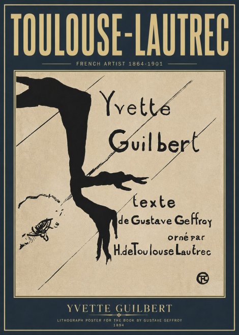Toulouse-Lautrec Yvette Guilbert No6 - Plakát