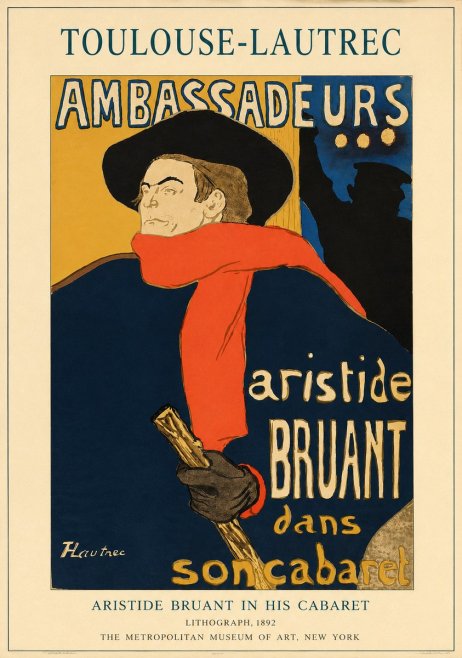 Toulouse-Lautrec Aristide Bruant in His Cabaret I No1 - Plakát