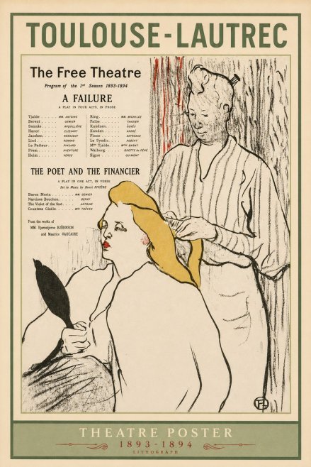 Toulouse-Lautrec Le Théâtre Libre - Une Faillite / Le Poète Et Le Financier No2 - Plakát