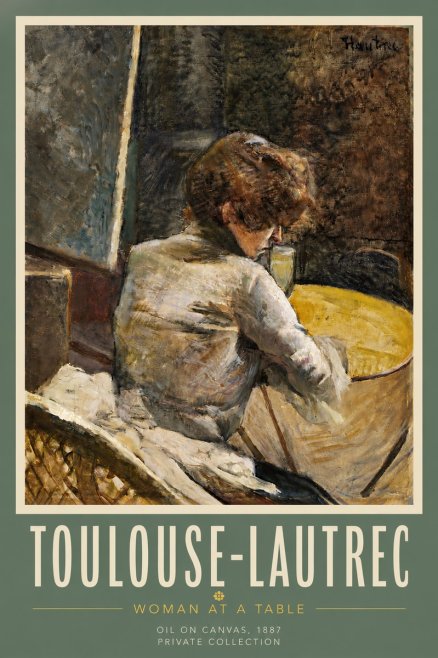 Toulouse-Lautrec Woman at a Table No5 - Plakát