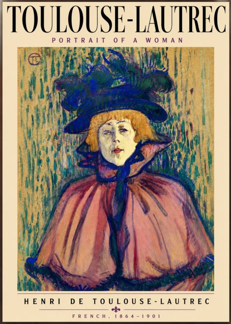 Toulouse-Lautrec Portrait of a Woman I No3 - Plakát