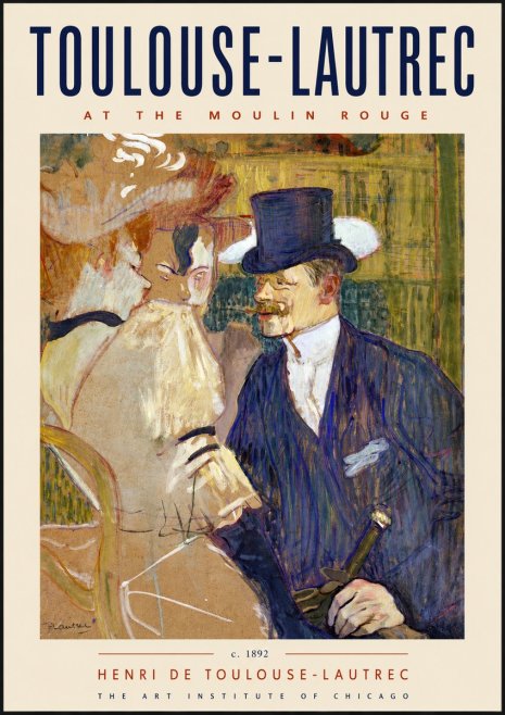 Toulouse-Lautrec At the Moulin Rouge III No2 - Plakát