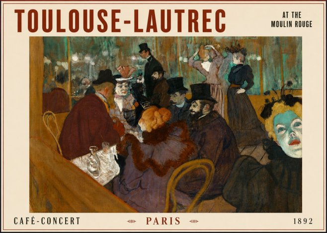 Toulouse-Lautrec At the Moulin Rouge IV No6 - Plakát