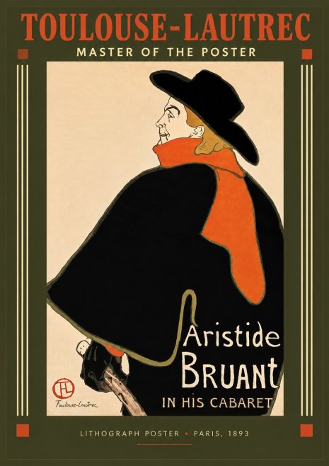 Toulouse-Lautrec Aristide Bruant in His Cabaret II No2 - Plakát
