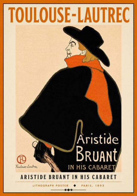 Toulouse-Lautrec Aristide Bruant in His Cabaret II No4 - Plakát