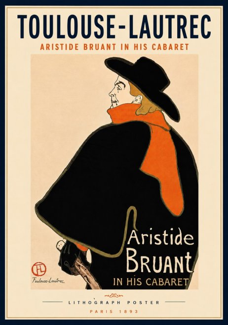 Toulouse-Lautrec Aristide Bruant in His Cabaret II No5 - Plakát