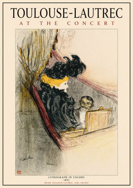 Toulouse-Lautrec At the Concert No1 - Plakát