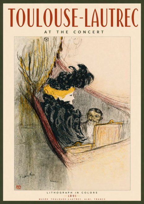 Toulouse-Lautrec At the Concert No3 - Plakát