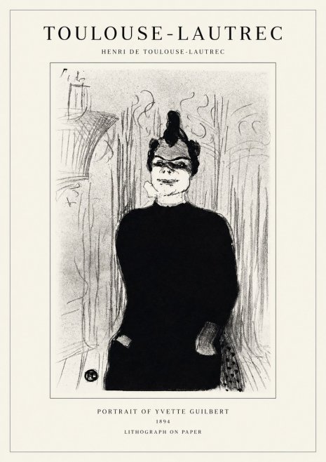 Toulouse-Lautrec Portrait of Yvette Guilbert No1 - Plakát