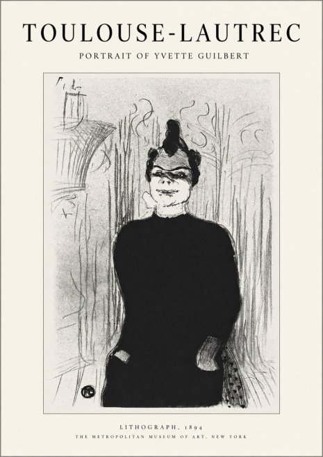 Toulouse-Lautrec Portrait of Yvette Guilbert No2 - Plakát