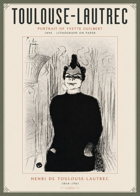 Toulouse-Lautrec Portrait of Yvette Guilbert No5 - Plakát