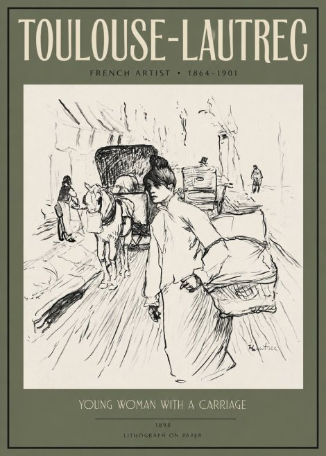 Toulouse-Lautrec Young Woman with a Carriage No2 - Plakát