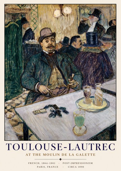 Toulouse-Lautrec At the Moulin De La Galette No3 - Plakát
