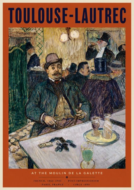 Toulouse-Lautrec At the Moulin De La Galette No4 - Plakát