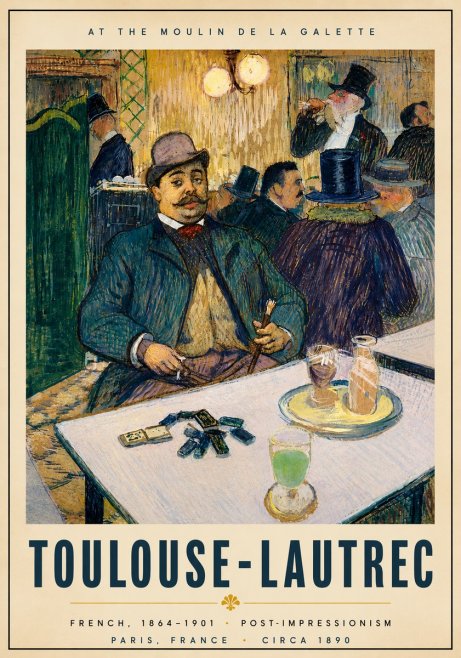 Toulouse-Lautrec At the Moulin De La Galette No6 - Plakát
