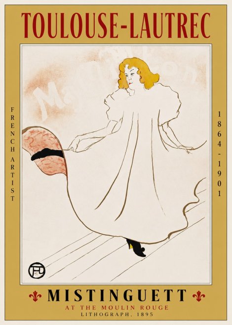 Toulouse-Lautrec Mistinguett at the Moulin Rouge No2 - Plakát