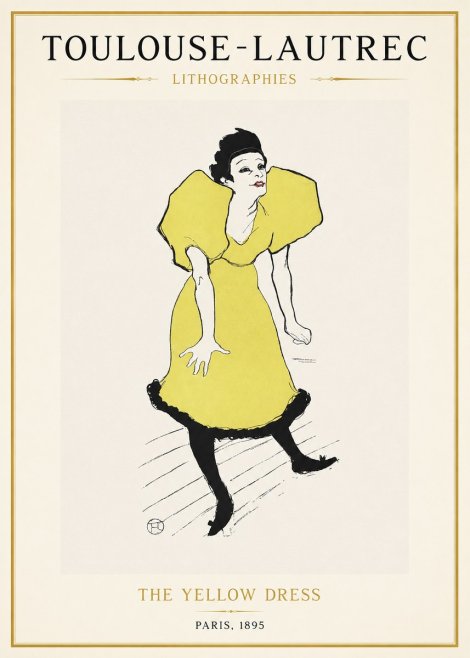 Toulouse-Lautrec The Yellow Dress No1 - Plakát