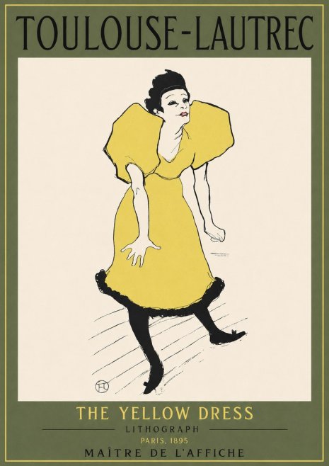 Toulouse-Lautrec The Yellow Dress No2 - Plakát