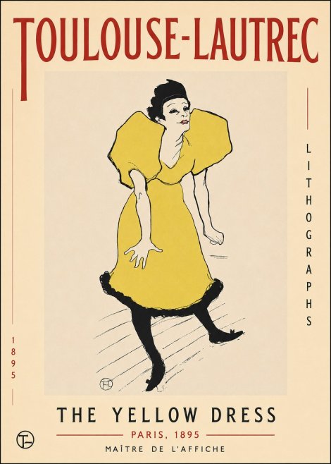 Toulouse-Lautrec The Yellow Dress No3 - Plakát